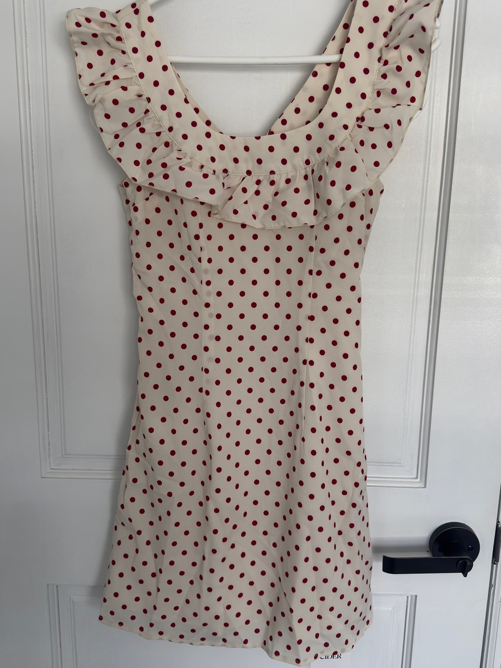 Cider Cream Mini Dress with Red Polka Dots